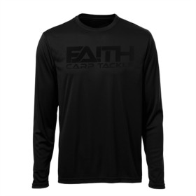 Μπλούζα Faith με μακριά μανίκια, μαύρη